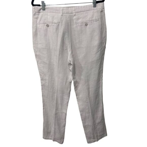 Tasso Elba White Linen Straight Men's Pants Size 34x32 Beachy Coastal Breathable - Picture 3 of 12